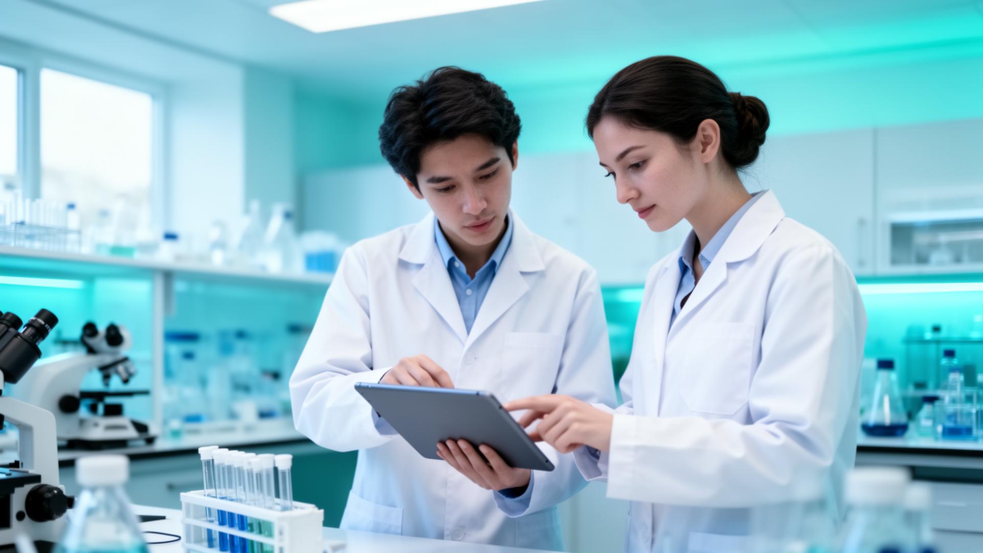Clinical researchers reviewing data